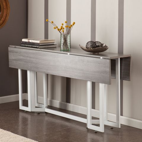 Holly & Martin Driness Drop Leaf Dining / Console Table | Space Saving ... with regard to How to Maximize Your Living Area with a Dining Table That Doubles as a Console